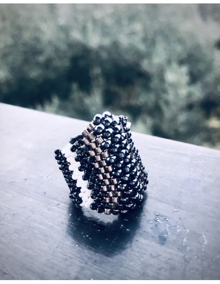 Χειροποίητο γυναικείο δαχτυλίδι με χάντρες Miyuki Arsinoi