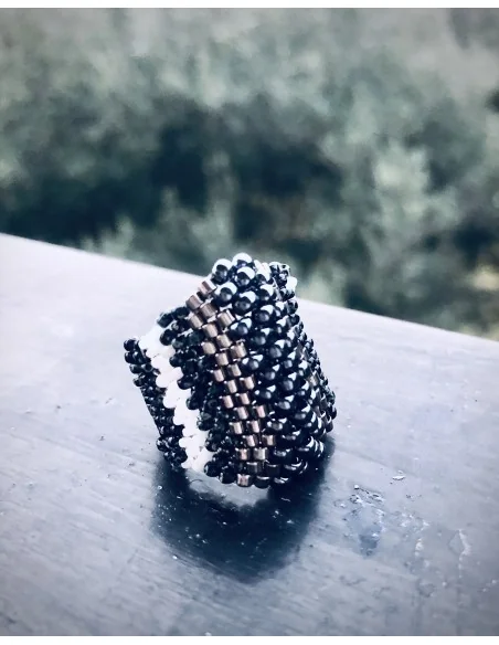 Χειροποίητο γυναικείο δαχτυλίδι με χάντρες Miyuki Arsinoi