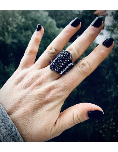 Χειροποίητο γυναικείο δαχτυλίδι με χάντρες Miyuki Arsinoi