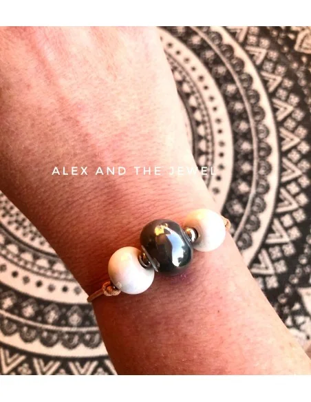 Χειροποίητο γυναικείο βραχιόλι με κεραμικά στοιχεία Amorgos