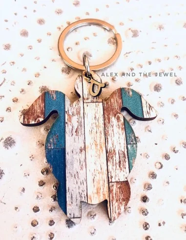 Χειροποίητο ξύλινο μπρελόκ Turtle