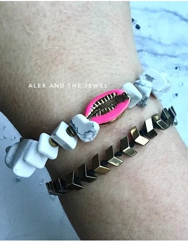 Χειροποίητο γυναικείο βραχιόλι με πέτρες αιματίτη