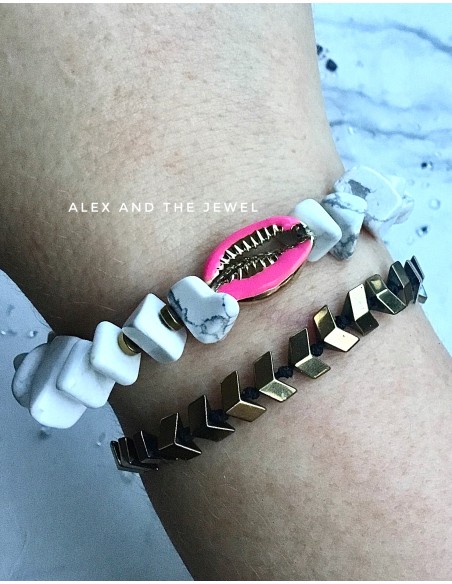 Χειροποίητο γυναικείο βραχιόλι με πέτρες αιματίτη