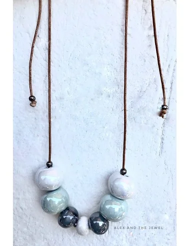 Χειροποίητο γυναικείο κολιέ με κεραμικά...