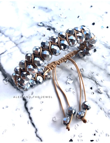 Χειροποίητο γυναικείο βραχιόλι με κρύσταλλα Shiny