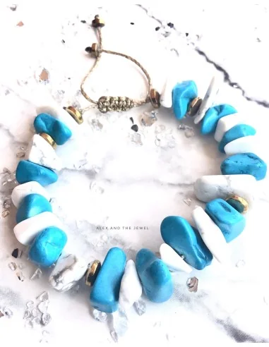 Χειροποίητο γυναικείο βραχιόλι με πέτρες Astypalaia