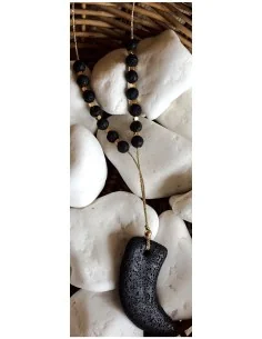 Χειροποίητο γυναικείο κολιέ δόντι από πέτρα λάβας Silva