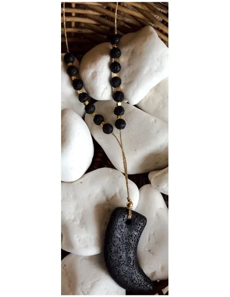 Χειροποίητο γυναικείο κολιέ δόντι από πέτρα λάβας Silva