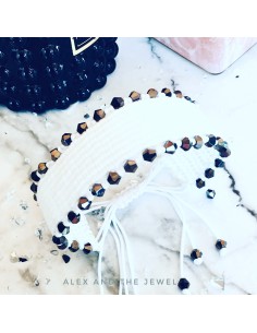 Χειροποίητο γυναικείο λευκό βραχιόλι μακραμέ Asi 2