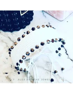 Χειροποίητο γυναικείο λευκό βραχιόλι μακραμέ Asi 2