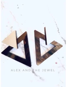 Χειροποίητα γυναικεία σκουλαρίκια από plexiglass σε χρυσό και καφέ Fiona 2