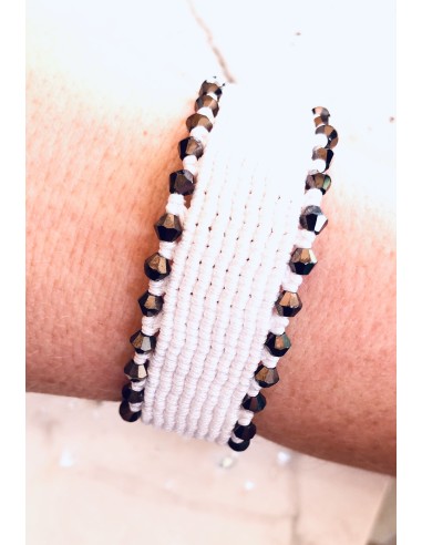 Χειροποίητο γυναικείο λευκό βραχιόλι μακραμέ Asi