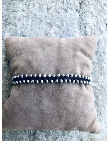 Χειροποίητο γυναικείο βραχιόλι μακραμέ με κρύσταλλα Hapiness