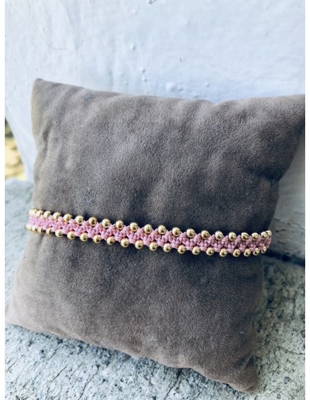 Χειροποίητο γυναικείο βραχιόλι μακραμέ με κρύσταλλα Hapiness