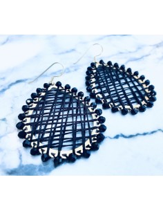 Χειροποίητο κόσμημα μαύρα γυναικεία σκουλαρίκια Berlin 2