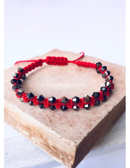 Χειροποίητο γυναικείο κόκκινο βραχιόλι μακραμέ Florence