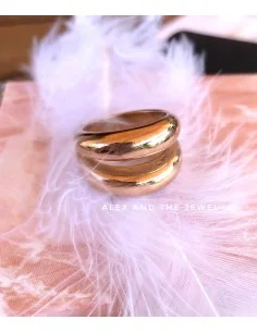 Γυναικείο διπλό δαχτυλίδι από ατσάλι Faistos 2