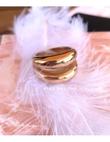 Γυναικείο διπλό δαχτυλίδι από ατσάλι Faistos