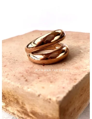 Γυναικείο διπλό δαχτυλίδι από ατσάλι Faistos