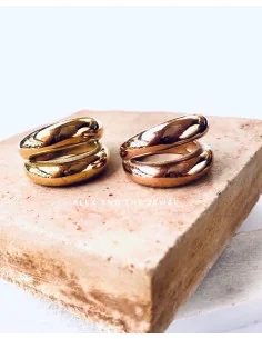 Γυναικείο διπλό δαχτυλίδι από ατσάλι Faistos