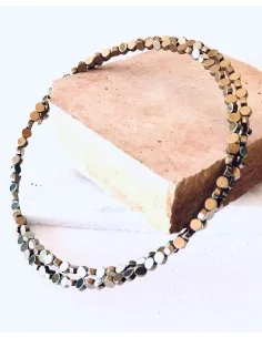 Χειροποίητο γυναικείο κολιέ από πέτρες αιματίτη Oia 2