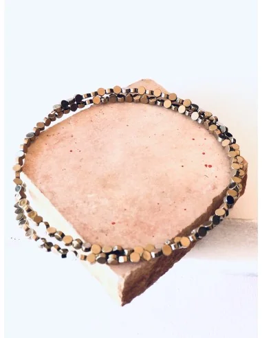 Χειροποίητο γυναικείο κολιέ από πέτρες αιματίτη Oia