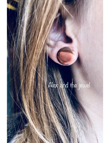 Κόσμημα σκουλαρίκια δίσκοι από  ατσάλι σε ροζ...