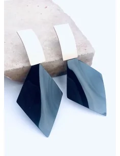 Γυναικείο κόσμημα σκουλαρίκια σε ροζ χρυσό και μαύρο Darling 2