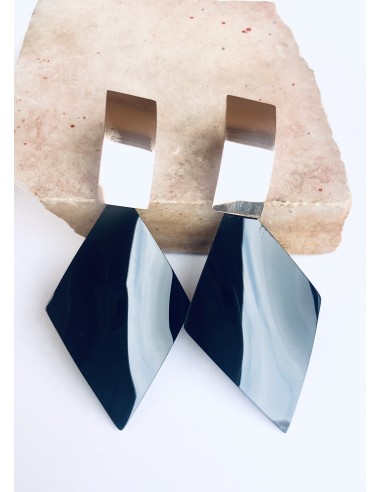 Γυναικείο κόσμημα σκουλαρίκια σε ροζ χρυσό και μαύρο  Darling