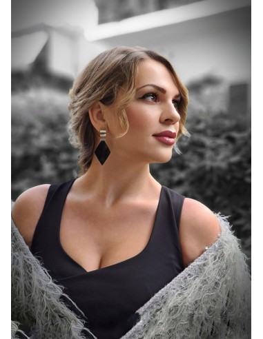 Γυναικείο κόσμημα σκουλαρίκια σε ροζ χρυσό και μαύρο  Darling