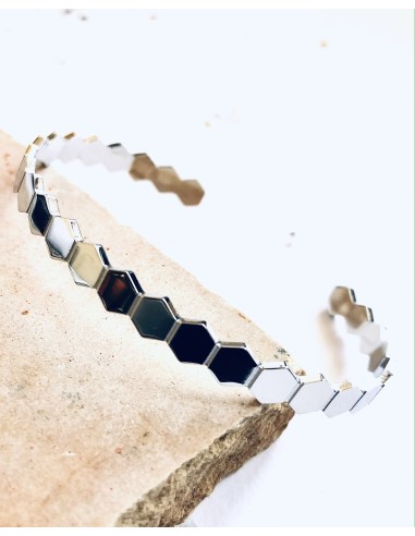 Χειροποίητο βραχιόλι ανοικτή χειροπέδα από ατσάλι σε χρυσό ή ασημί Sienna