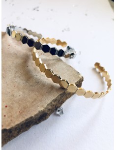 Χειροποίητο βραχιόλι ανοικτή χειροπέδα από ατσάλι σε χρυσό ή ασημί Sienna