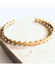 Χειροποίητο βραχιόλι ανοικτή χειροπέδα από ατσάλι σε χρυσό ή ασημί Sienna 2