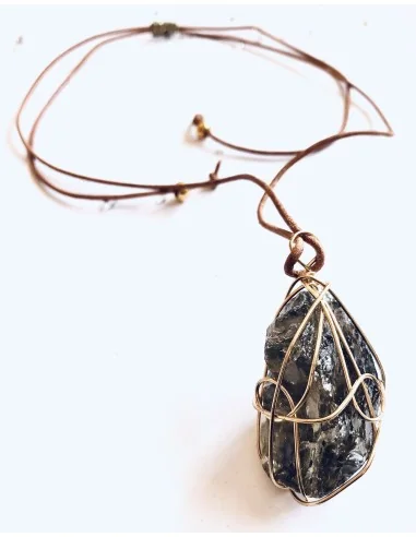 Χειροποίητο γυναικείο κολιέ με πέτρα Αχάτη σε λευκό ή γκρι σε δερμάτινο κορδόνι Domna