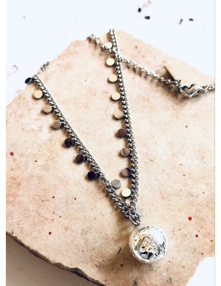 Χειροποίητο γυναικείο κόσμημα κολιέ από ατσάλι Thenia