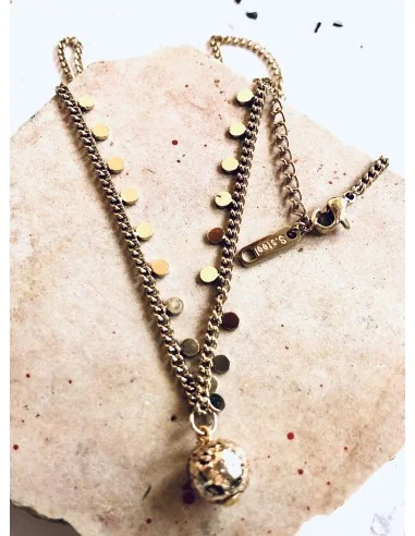 Χειροποίητο γυναικείο κόσμημα κολιέ από ατσάλι Thenia