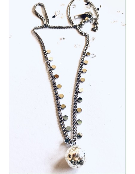 Χειροποίητο γυναικείο κόσμημα κολιέ από ατσάλι Thenia