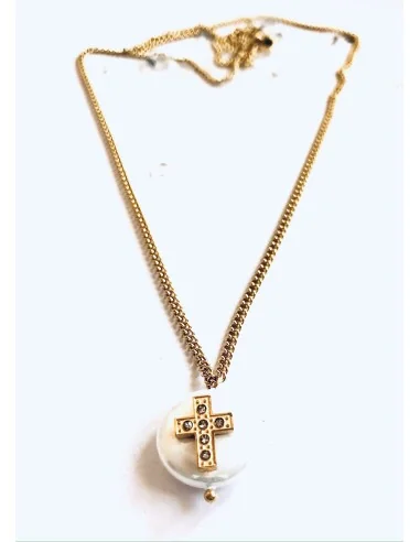 Γυναικείο επίχρυσο κόσμημα κολιέ από ατσάλι Σταυρός The cross