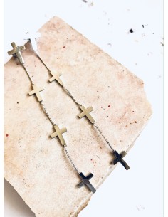 Γυναικείο κόσμημα μακριά σκουλαρίκια κρεμαστά σταυροί από ατσάλι  Believe 2