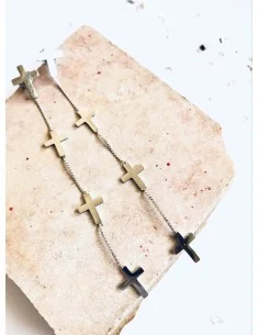 Γυναικείο κόσμημα μακριά σκουλαρίκια κρεμαστά σταυροί από ατσάλι Believe 2