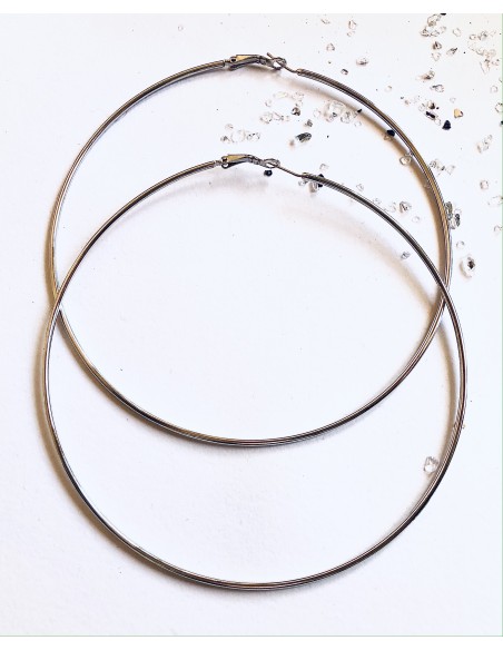 Γυναικείο κόσμημα πολύ μεγάλοι κρίκοι από ατσάλι Prodigious