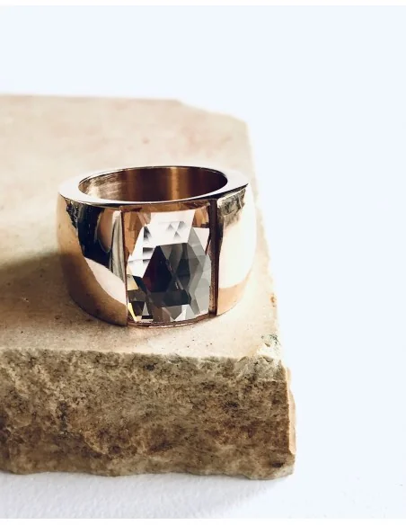 Γυναικείο δαχτυλίδι από ατσάλι σε ροζ χρυσό Carla Γυναικείο δαχτυλίδι από ατσάλι σε ροζ χρυσό Carla