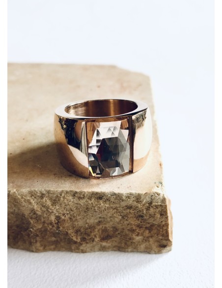 Γυναικείο δαχτυλίδι από ατσάλι σε ροζ χρυσό Carla