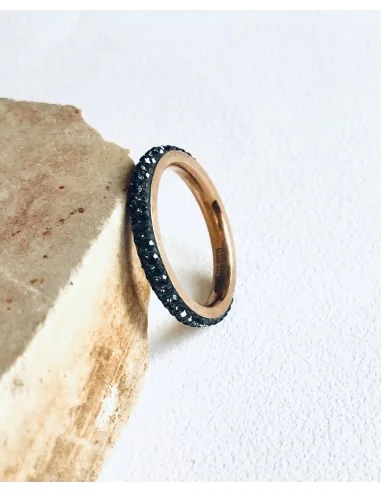 Γυναικείο δαχτυλίδι τύπου βέρα από ατσάλι με ζιργκόν Iris