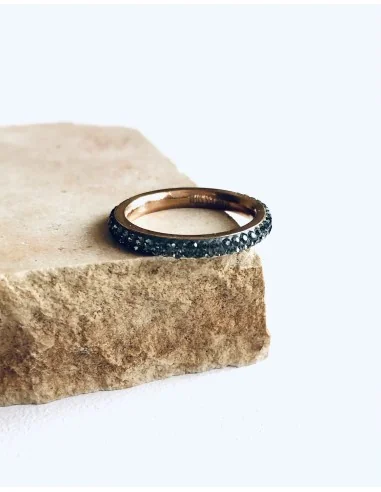 Γυναικείο δαχτυλίδι τύπου βέρα από ατσάλι με ζιργκόν Iris