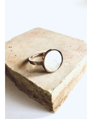 Χειροποίητο γυναικείο δαχτυλίδι με λευκό φίλντισι Elisabeth