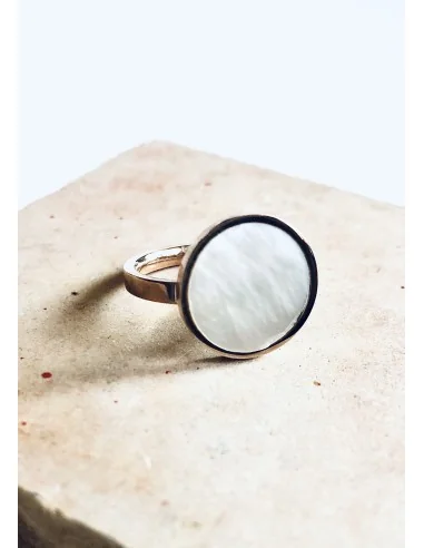 Χειροποίητο γυναικείο δαχτυλίδι με λευκό φίλντισι Elisabeth