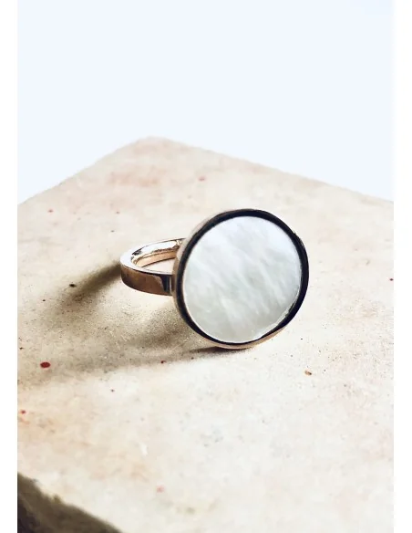 Χειροποίητο γυναικείο δαχτυλίδι με λευκό φίλντισι Elisabeth