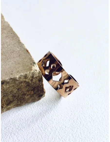 Γυναικείο δαχτυλίδι boho σε ροζ χρυσό Tribes