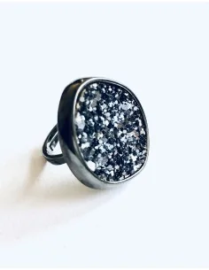 Γυναικείο δαχτυλίδι στρογγυλό σε μαύρο με αυξομείωση Apollonia 2
